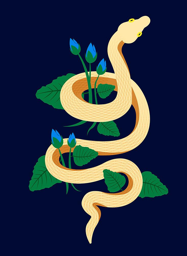 Snake with Plants