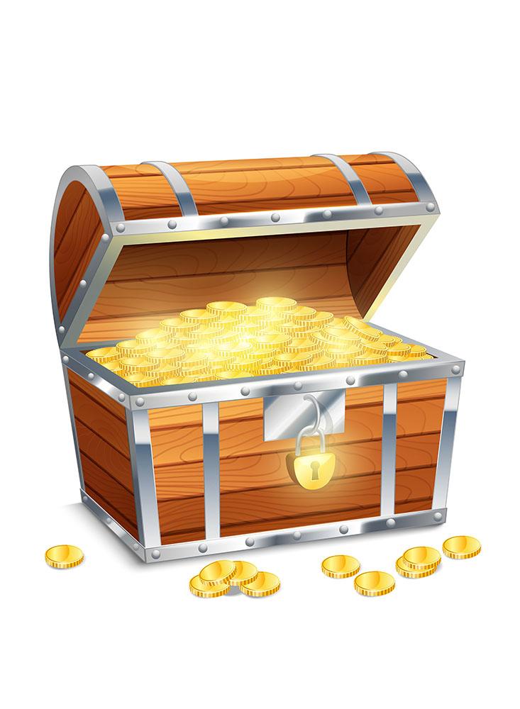 Treasure Chest with Gold